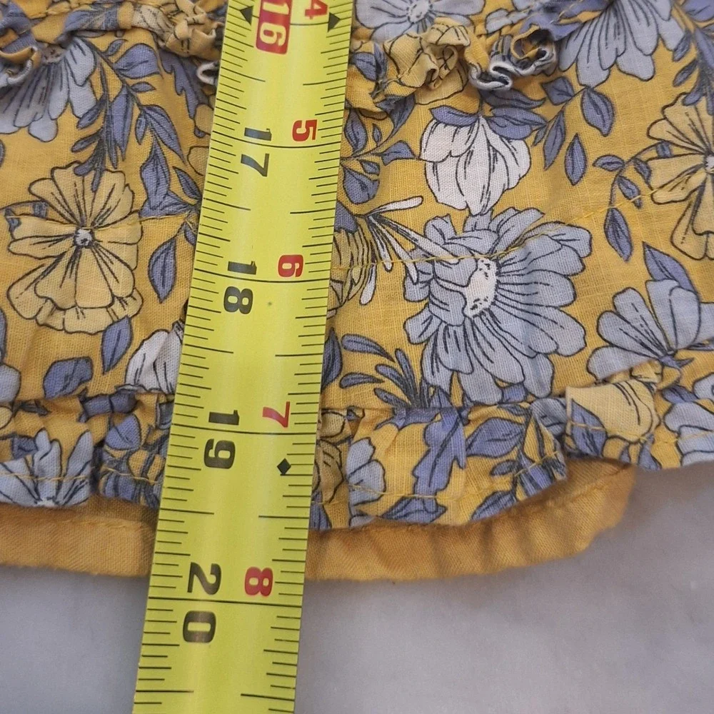 Joie Floral Dress Kids 3T Yellow Blue Ruffle Tiered Shortsleeve Boho Peasant